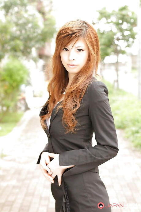 Sultry japanese red-haired Rina Kikukawa in softcore gallery